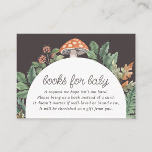Mushroom Woodland Baby shower Boeken voor Baby Informatiekaartje