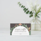 Mushroom Woodland Baby shower Luier Raffle Ticket Informatiekaartje (Staand voorkant)