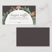 Mushroom Woodland Baby shower Luier Raffle Ticket Informatiekaartje (Voorkant / Achterkant)