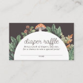 Mushroom Woodland Baby shower Luier Raffle Ticket Informatiekaartje (Voorkant)