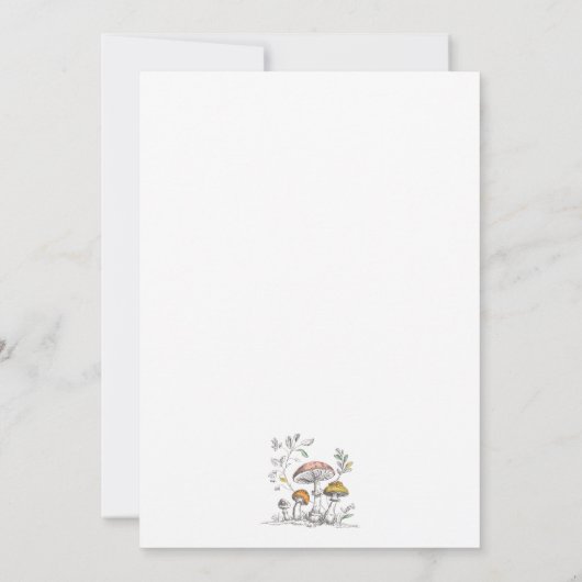 Mushroom Woodland Baby Shower Watercolor Tint Kaart (Achterkant)