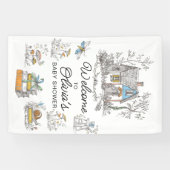 Mushroom Woodland Baby Shower Welcome  Spandoek (Horizontaal)