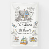 Mushroom Woodland Baby Shower Welcome  Spandoek (Verticaal)