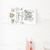 Mushroom Woodland Baby Shower Welcome  Spandoek (Insitu)