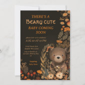 Mushroom Woodland Beer Cub Forest Baby shower Kaart (Voorkant)