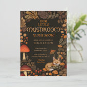 Mushroom Woodland Fox Forest Baby shower Kaart (Staand voorkant)