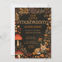 Mushroom Woodland Fox Forest Baby shower Kaart
