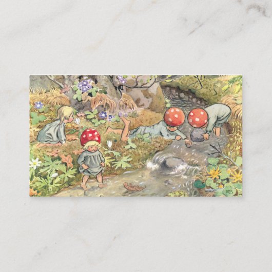 Mushroom Woodland Frog Baby shower Display Shower Informatiekaartje (Achterkant)