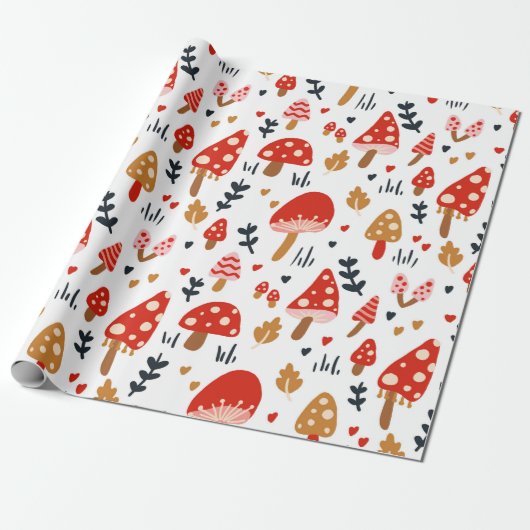 Mushroom Woodland Kathrin Legg Baby Kids Cadeaupapier (Uitgerold)