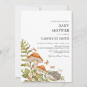 Mushroom Woodland Natuur Baby shower Invitation Kaart (Voorkant)