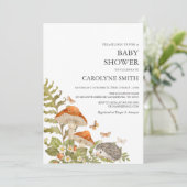 Mushroom Woodland Natuur Baby shower Invitation Kaart (Staand voorkant)