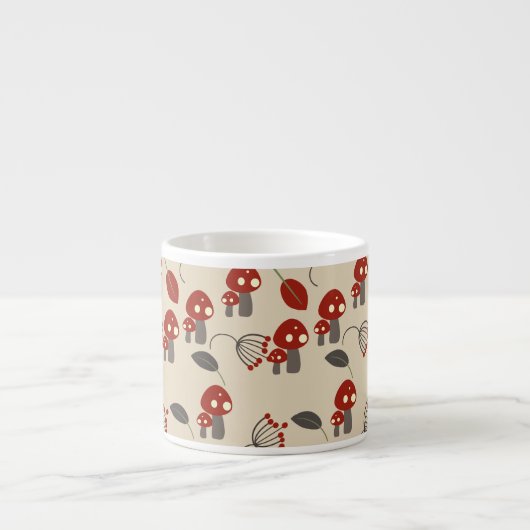 Mushroom Woodland Red Beige Espresso Kop (Voorkant)