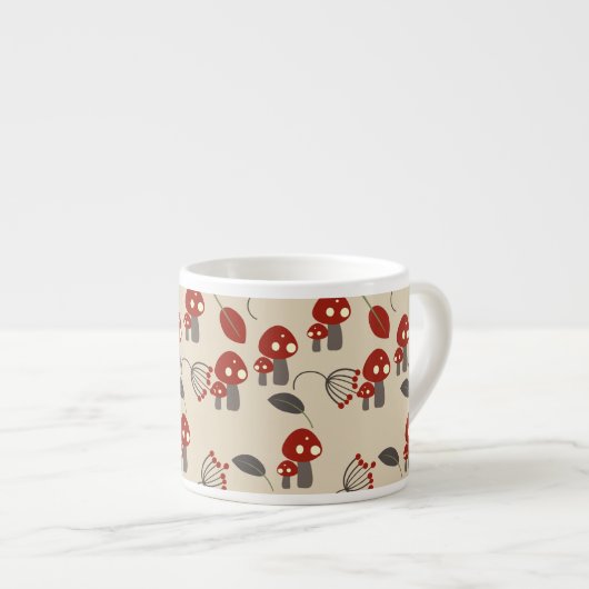 Mushroom Woodland Red Beige Espresso Kop (Voorkant rechts)