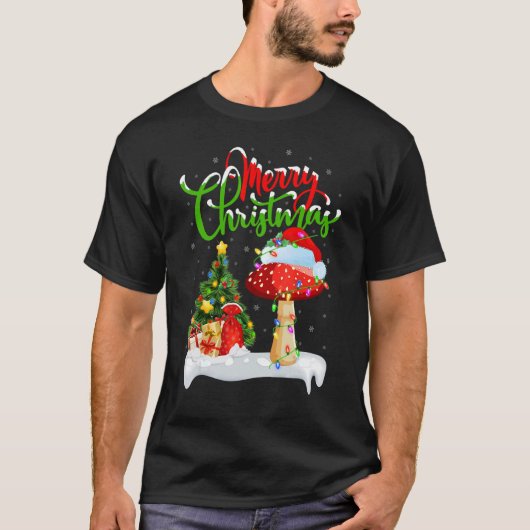Mushroom Xmas Decorations Santa Mushroom Christm T-shirt (Voorkant)