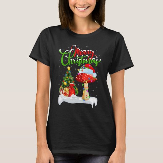 Mushroom   Xmas Decorations Santa Mushroom Christm T-shirt (Voorkant)