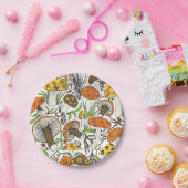 Mushrooms! 1970s Style Papieren Bordje (Feest)