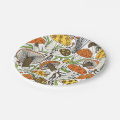 Mushrooms! 1970s Style Papieren Bordje (Gekanteld)