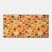 Mushrooms and Falling Leaves Enchanted Autumn Bureaumat (Voorkant)