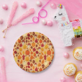 Mushrooms and Falling Leaves Enchanted Autumn Papieren Bordje (Feest)