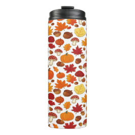 Mushrooms and Falling Leaves Enchanted Autumn Thermosbeker