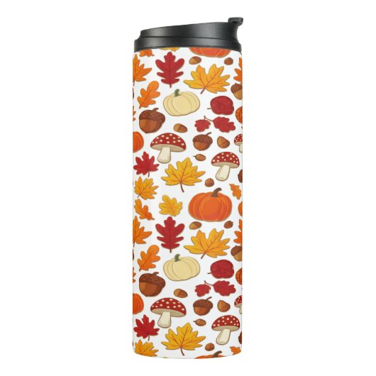 Mushrooms and Falling Leaves Enchanted Autumn Thermosbeker (Gedraaid links)