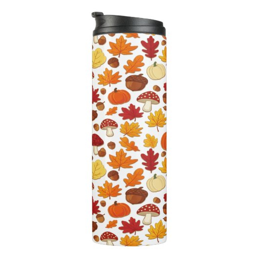 Mushrooms and Falling Leaves Enchanted Autumn Thermosbeker (Geroteerd rechts)