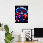 Mushrooms Art Poster (Thuiskantoor)
