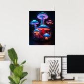 Mushrooms Art Poster (Thuiskantoor)