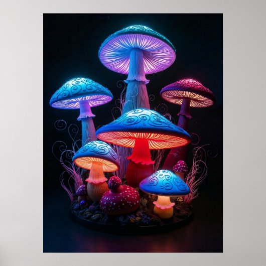 Mushrooms Art Poster (Voorkant)