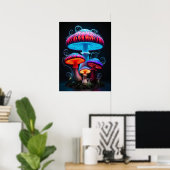 Mushrooms Art Poster (Thuiskantoor)