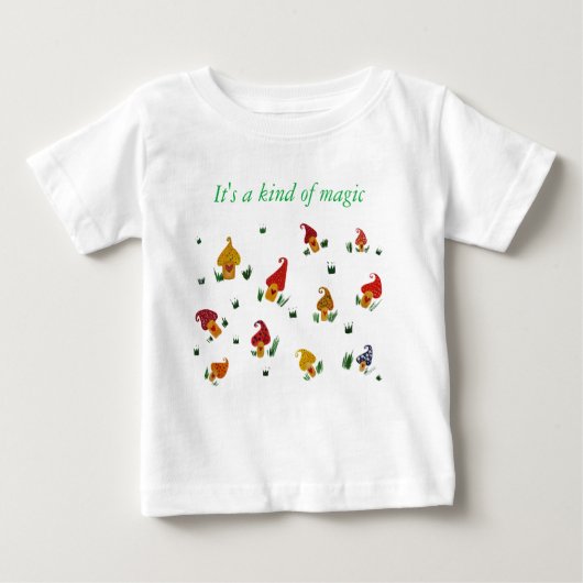 Mushrooms Baby Fine Jersey T-shirt, wit (Voorkant)