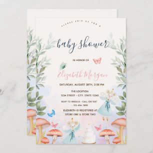 Mushrooms Baby Mouses Leaves Baby shower Kaart