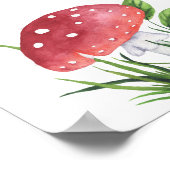 Mushrooms Baby shower - boeken kaarten en geschenk Poster (Hoek)