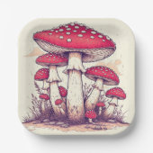 mushrooms Birthday or Shower Papieren Bordje (Voorkant)