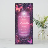 Mushrooms Butterfly Enchanted Forest Scroll Baby Kaart (Staand voorkant)