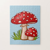 MUSHROOMS COLORFUL RED JIGSAW PUZZZLE LEGPUZZEL (Verticaal)