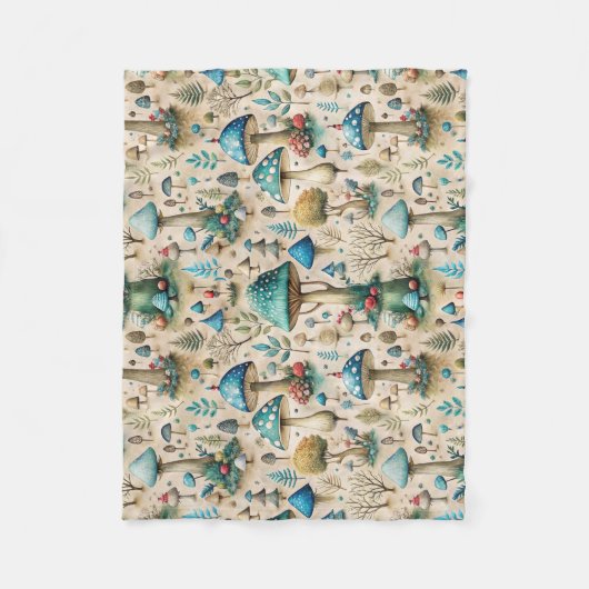 Mushrooms Fairyland Baby Fleece Deken (Voorkant)