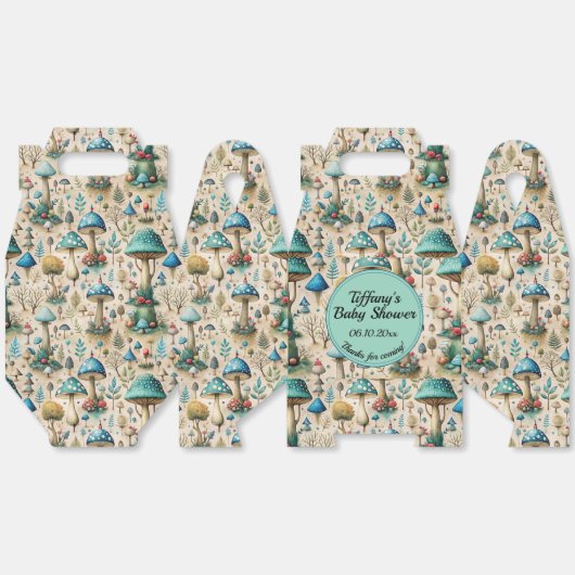 Mushrooms Fairyland Baby shower Bedankdoosjes (Ongevouwen)