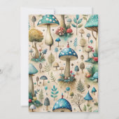 Mushrooms Fairyland Baby shower Kaart (Achterkant)