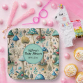 Mushrooms Fairyland Baby shower Papieren Bordje (Feest)