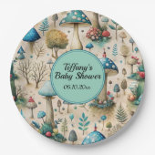 Mushrooms Fairyland Baby shower Papieren Bordje (Voorkant)