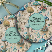Mushrooms Fairyland Baby shower Papieren Bordje