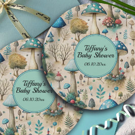 Mushrooms Fairyland Baby shower Papieren Bordje