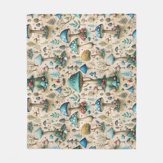 Mushrooms Fairyland Kinder Fleece Deken (Voorkant)