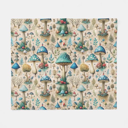 Mushrooms Fairyland Kinder Fleece Deken (Voorkant (Horizontaal))