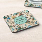 Mushrooms Fairyland verjaardagsfeestje Bier Onderzetter (Linkerzijde)