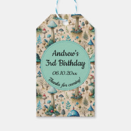 Mushrooms Fairyland verjaardagsfeestje Cadeaulabel