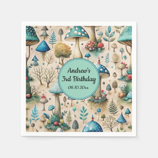 Mushrooms Fairyland verjaardagsfeestje Servet (Voorkant)