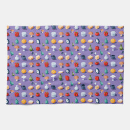 Mushrooms pepper lemon and isometric jars theedoek