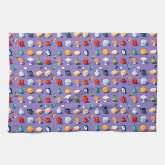 Mushrooms pepper lemon and isometric jars theedoek (Horizontaal)